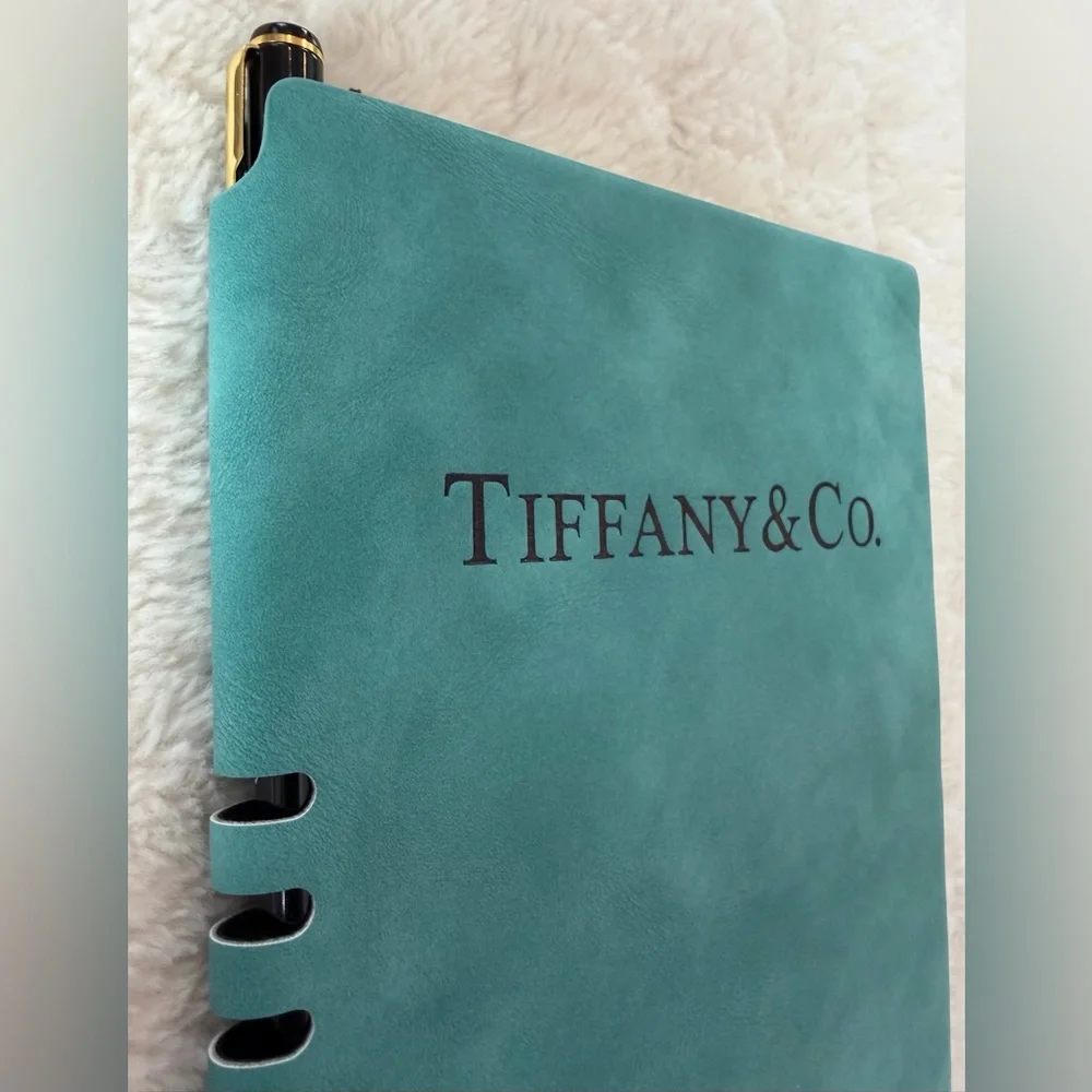 Tiffany & Co. Blue Suede Notebook & Pen Gift Set - Picture 8 of 9